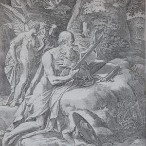 S. GIROLAMO PENITENTE NEL DESERTO CON DUE ANGELI